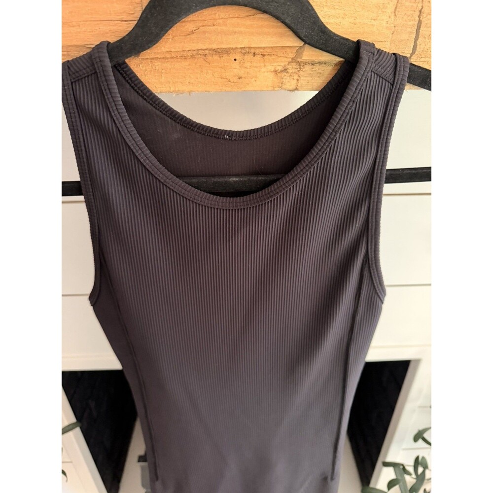 Lululemon Brunch and Back Ribbed Midi Black Dress Sz 6 Women’s Sweat Wicking - Picture 3 of 9